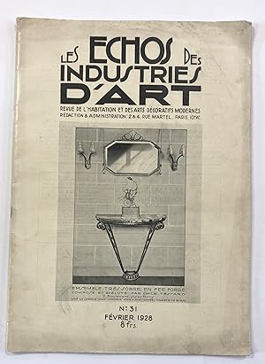 Les Echos des industries d'art N° 31 Février 1928