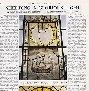 Stained-Glass Window Sundials. Several pictures and accompanying text, removed from an original i...