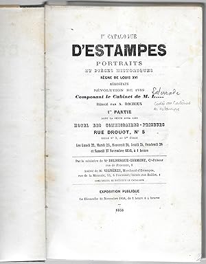 Catalogue d'estampes. Premier, deuxième et troisième catalogue ?