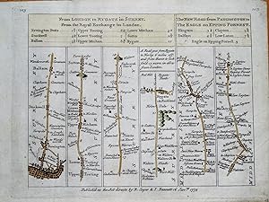 Antique Map DULWICH BALLAM TOOTING SUTTON REIGATE Jefferys Strip Road Map 1775