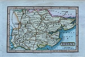 ESSEX, Darton Hand Coloured Original Miniature Antique County Map c 1822
