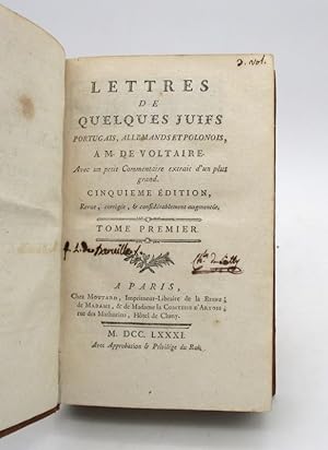Lettres de quelques juifs portugais, allemands et polonais à M. de Voltaire