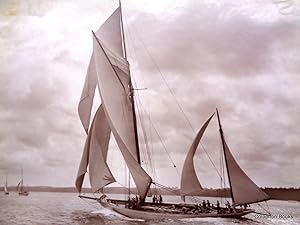 "Ailsa" Racing At Cowes. Silver Gelatin Plate. Number 9154