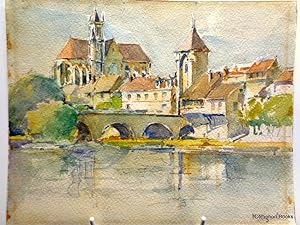 Moret-sur-Loing. France "Pays de Fontanbleau" Watercolour & pencil