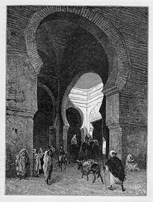 The Gateway of Fez in Northern Morocco,Antique Historical Print