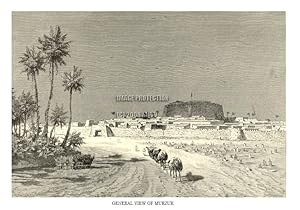 View of Murzuk southwest Libya,Antique Historical Print