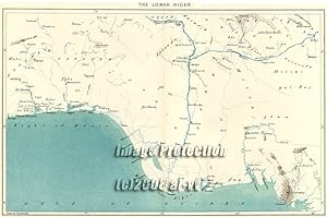 The Lower Niger,Antique Historical Map