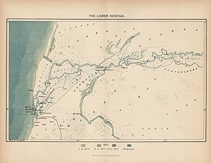 The Lower Senegal,Antique Historical Map