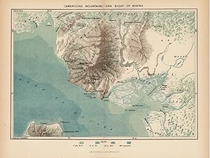 Cameroon Mountains and Bight of Biafra,Antique Historical Map