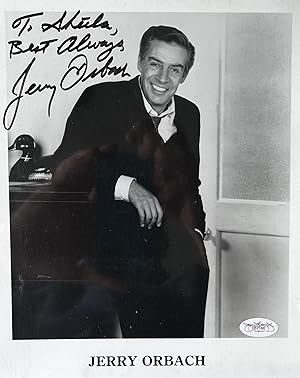 Signed and Inscribed Jerry Orbach Black and White Publicity Photo