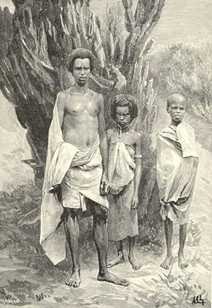 Galla People Of South Africa,Antique Historical Print