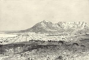 Cape Town in South Africa,Antique Historical Print