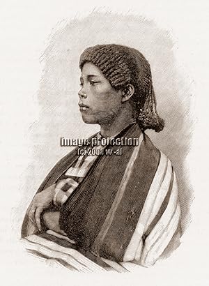 Betsileo Woman of the Hovas in Madagascar,Antique Historical Print