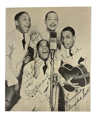 Photographic Image of the Ink Spots, signed by all four: "Deek," Bill," "Charlie," and "Hoppy" in...
