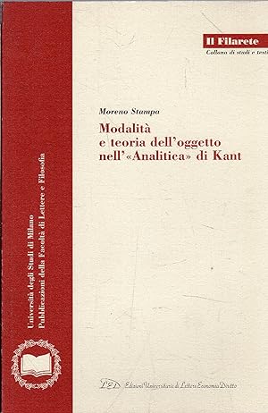 Modalità e teoria dell'oggetto nell'Analitica di Kant