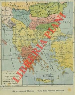Gli avvenimenti d'Oriente. Carta della Penisola Balcanica.