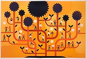 2020 Contemporary Quebec Poster, Ecosystem, Atlassian (orange poster with trees)