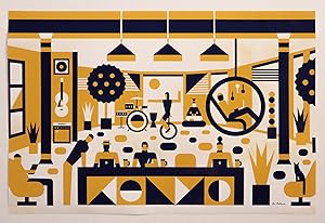 2020 Contemporary Quebec Poster, Co-Working (Artist signed)