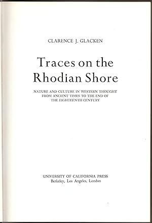 Traces on the Rhodian Shore: Nature and Culture in Western Thought From Ancient Times to the End ...