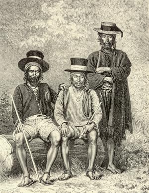 Indigineous Guatamalan Alcaldes in the Altos Region of Guatamala,Antique Historical Print
