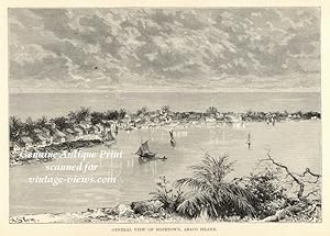 Hopetown on Abaco Island in the Bahamas,Antique Historical Print