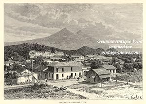 Escuintla,town of Chiapas in southern Mexico,Antique Historical Print
