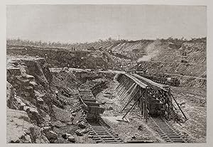 The Panama Canal at San Pablo in Panama,Antique Historical Print