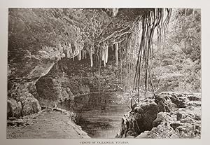 Cenote of Valladolid in the Yucatan,Antique Historical Print
