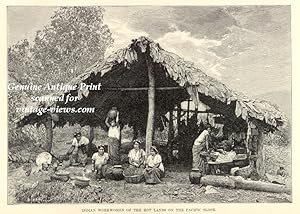 Indian Workmen on the Pacific Slope of Guatemala,Antique Historical Print