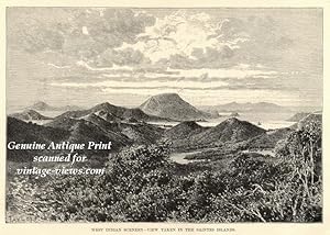 The Iles des Saintes or Les Saintes in the Caribbean,Antique Historical Print