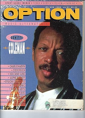 Option Magazine, Music Alternatives July-August 1988, No. 21 (Ornette Coleman cover)