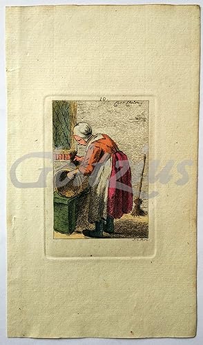 Woman cleaning a barrel