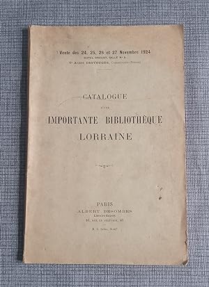Catalogue d'une importante bibliothèque Lorraine