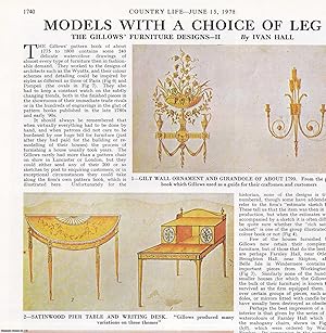 The Gillows' Furniture Designs. Several pictures and accompanying text, removed from an original ...