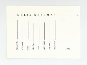 Exhibition postcard: Maria Nordman Bei Konrad Fischer (opens 19 October 1988)