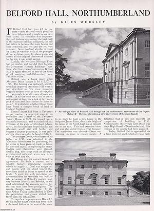 Belford Hall, Northumberland. Several pictures and accompanying text, removed from an original is...