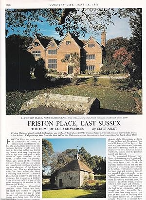 Friston Place, East Sussex. The Home of Lord Shawcross. Several pictures and accompanying text, r...