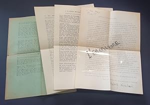 Documents tapuscrits signé de Rudolf Leonhard + enveloppe Février 1946