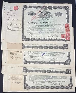 American-Japanese Investment Company Ltd. [group of ten stock certificates]