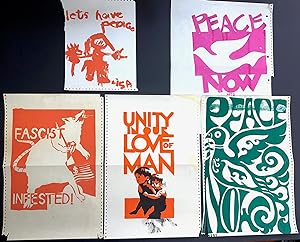 [Five different imperfect posters from the Political Poster Workshop at the University of Califor...