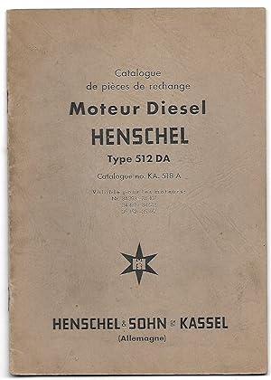 Catalogue de pièces de rechange Moteur Diesel HENSCHEL type 512DA 1951