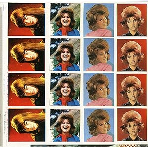 "SHEILA et Françoise HARDY" Planche complète 16 vignettes avant découpe années 60