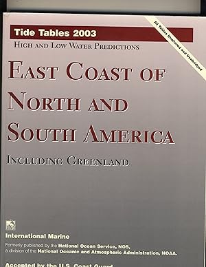Tide Tables 2003 East Coast of North and South America including Greenland
