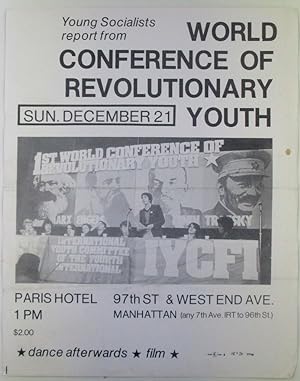 Young Socialists Report from World Conference of Revolutionary Youth Flier/Handbill