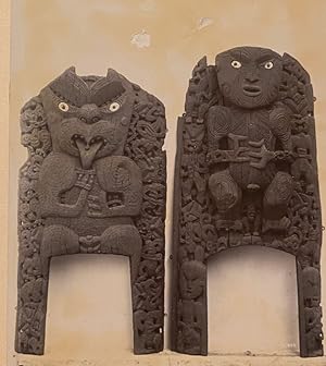Two Waharoa, Maori carvings
