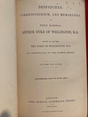 [Supplementary] Despatches, Correspondence and Memoranda of Field Marshal Arthur Duke of Wellingt...