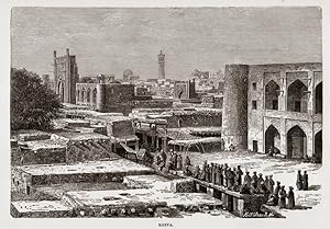 Khiva,Historic Uzbek City,Silk Road Hub,Khiva,Antique 1884 Print