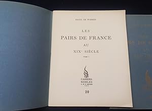 Les pairs de France au XIXe siècle - Fascicule 1 & 2