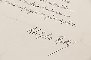 Poème quatrain en alexandrin autographe signé intitulé "Nocturne au parc" et dédié à Octave Uzanne