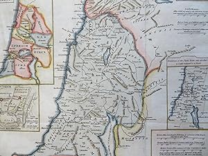 Holy Land Israel Palestine Jerusalem Dead Sea Travel Distance 1797 engraved map